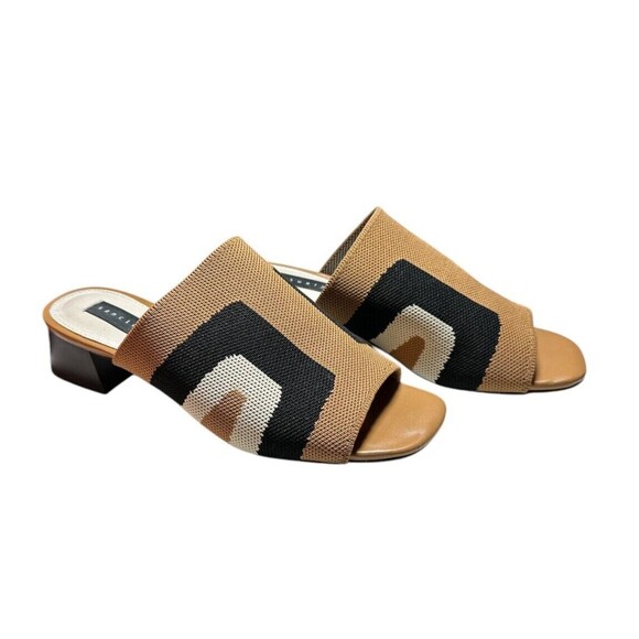Sanctuary Women's Rumble Camel‎ Black Ivory Slide Heel Sandals Shoes 6 Medium - Picture 1 of 6